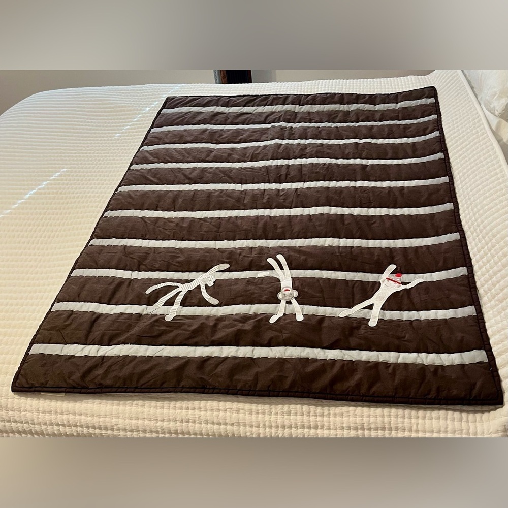 Pottery Barn Kids Playful Monkeys Crib or Toddler Bed Comforter & Bed Skirt